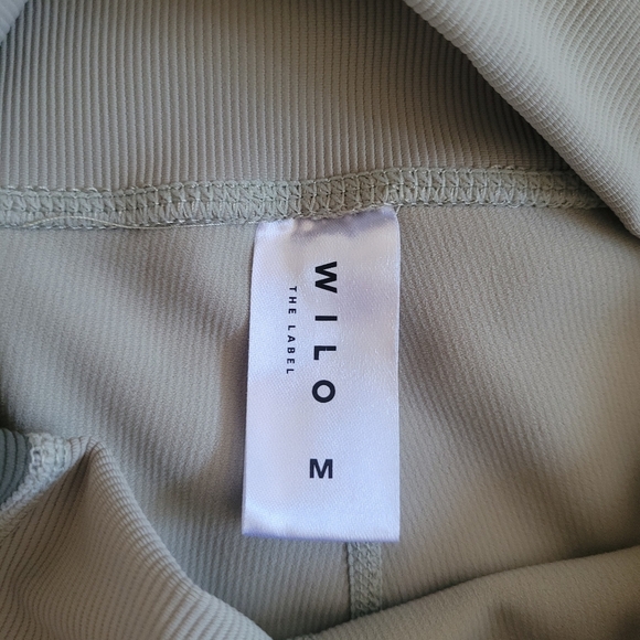 Wilo Anthropologie Ribbed Colorblock Two Tone Sage Green Leggings Medium - Picture 6 of 10